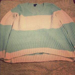 Rue 21 turquoise and white sweater